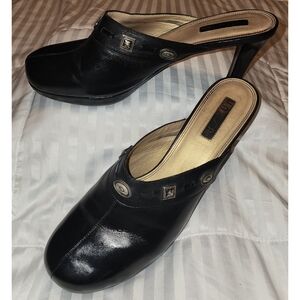 Unisa Leather Mules Heels Black Leather Closed Toe